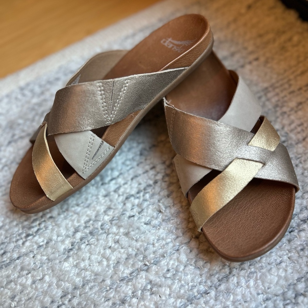 Dansko Women’s Joanna Multi Leather Slides Sandals
